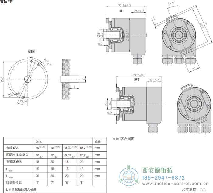 AC58-CC-Link光電絕對值通用編碼器外形及安裝尺寸(盲軸F) - 西安德伍拓自動化傳動系統(tǒng)有限公司 AC58-CC-Link光電絕對值通用編碼器外形及安裝尺寸(盲軸F) - 西安德伍拓自動化傳動系統(tǒng)有限公司