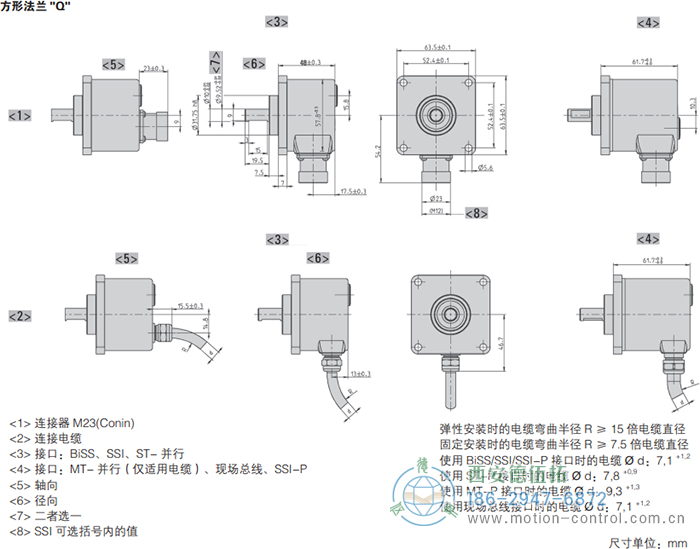 AC58-Interbus光電絕對值通用編碼器外形及安裝尺寸(方形法蘭Q) - 西安德伍拓自動化傳動系統(tǒng)有限公司 AC58-Interbus光電絕對值通用編碼器外形及安裝尺寸(方形法蘭Q) - 西安德伍拓自動化傳動系統(tǒng)有限公司