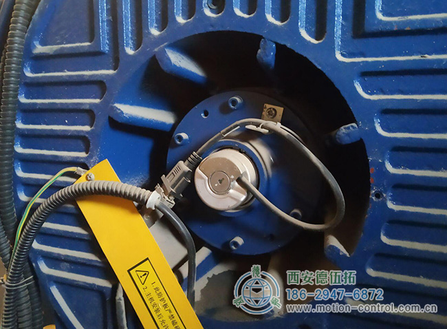 圖為應(yīng)用于電梯曳引機(jī)的海德漢編碼器 圖為應(yīng)用于電梯曳引機(jī)的海德漢編碼器
